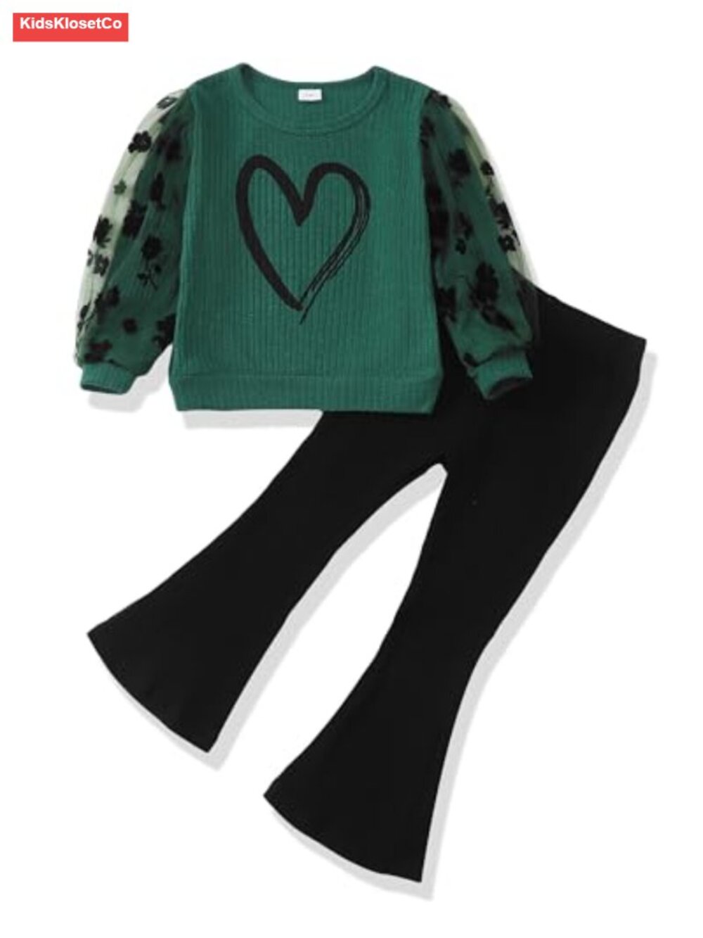 Toddler Girls 2 Piece Winter Outfit Long Sleeve Sweatshirt Flare Pants Set